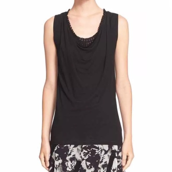 New Fuzzi Cowl Neck Sleeveless Blouse in Black